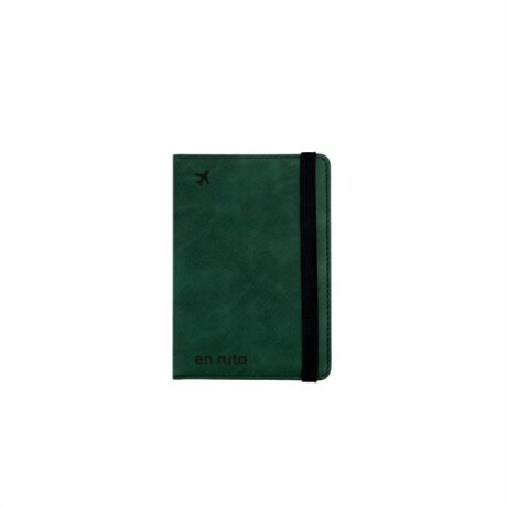Porta pasaporte y tarjetas plegable Verde