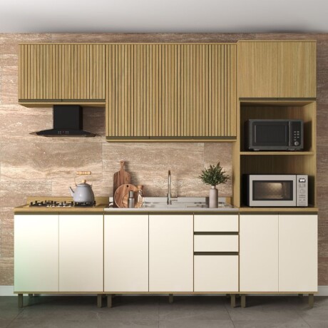 Cocina modulada 2.70 mt Louro/Freijo - Nueva Dubai Cocina modulada 2.70 mt Louro/Freijo - Nueva Dubai