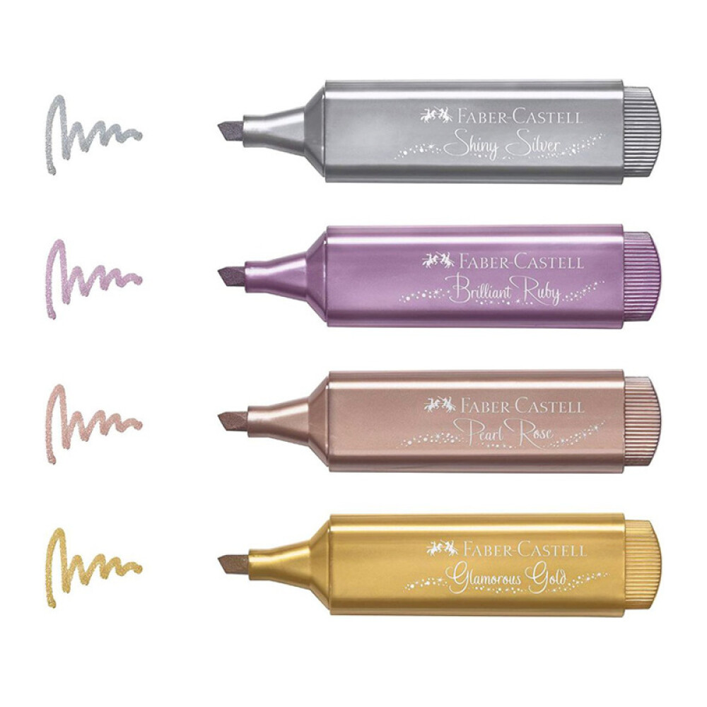 Resaltador Grueso Metalizado x4 Faber-Castell #Resaltador Grueso Faber-Castell Metalizado X 4