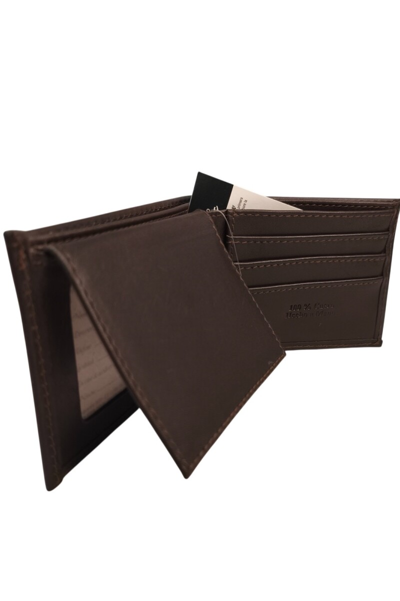 Billetera de cuero con visor Marrón