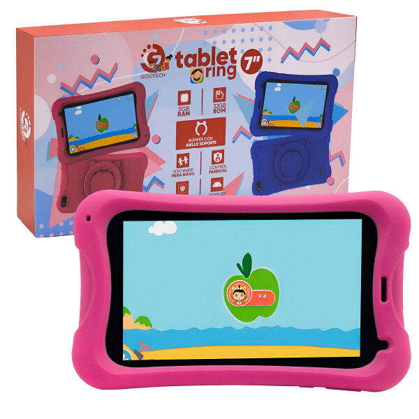 Tablet Infantil Niños Goldtech 7″ 3GB 32GB C/ Protector Kids Color Rosa