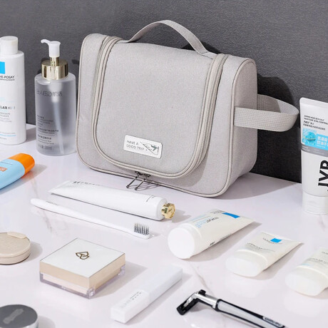 Neceser Organizador Colgante de Viaje p/Maquillaje Cosmética Gris
