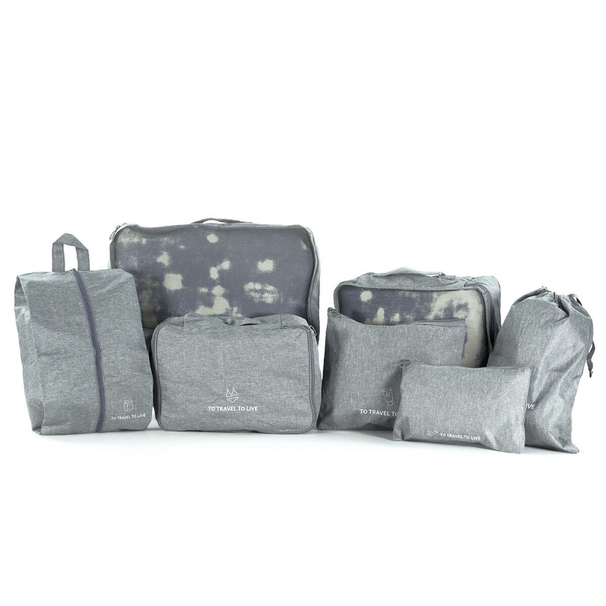 Set Organizador De Valija Para Viaje 7 Separadores - Gris 