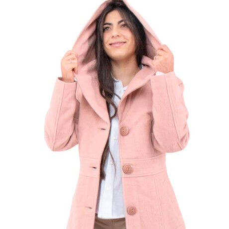 Abrigo 100% Lana con Capucha Amanecer Rosado