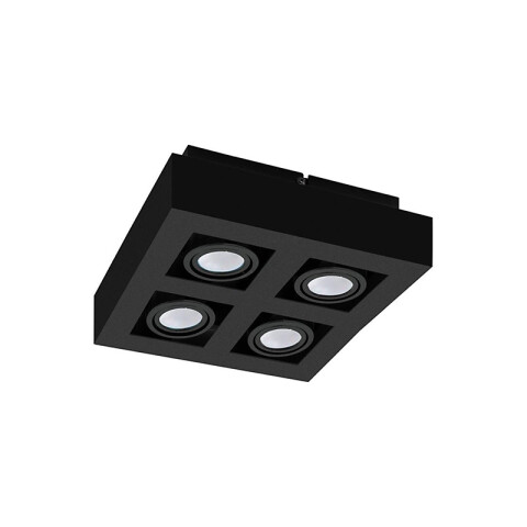 Aplique de techo cuadrado negro para 4xGU-10 EG1246