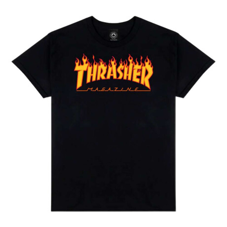 Remera Thrasher Flame Logo Negro