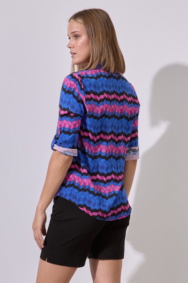 Camisa Zig Zag MULTI/AZUL