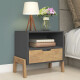 Mesa De Luz Nordica Living Dormitorio Combinada 1 Cajón X2 Negro