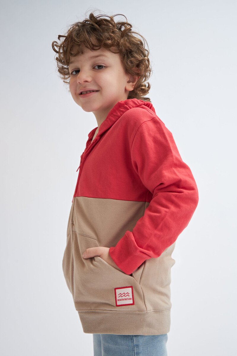 Chaqueta deportiva liviana con capucha Rojo