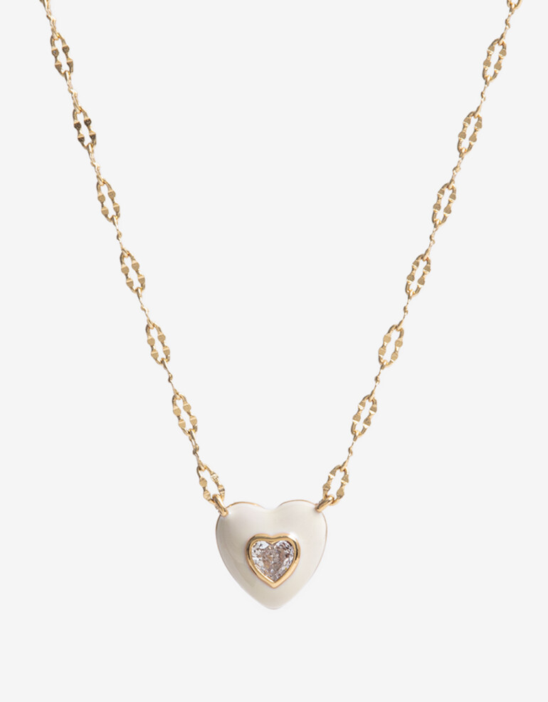 Cadena Corta con Dije Strass Collar Con Dije Cubic - Dorado