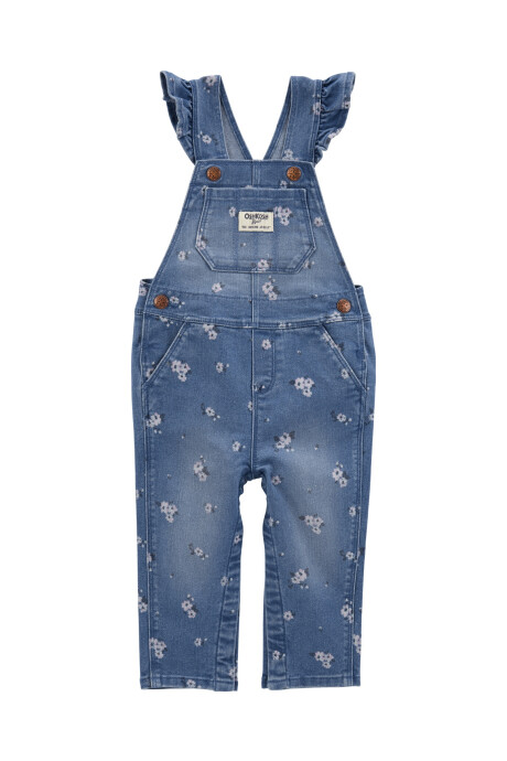 Enterito jean, diseño floral. Talles 3-24M Sin color