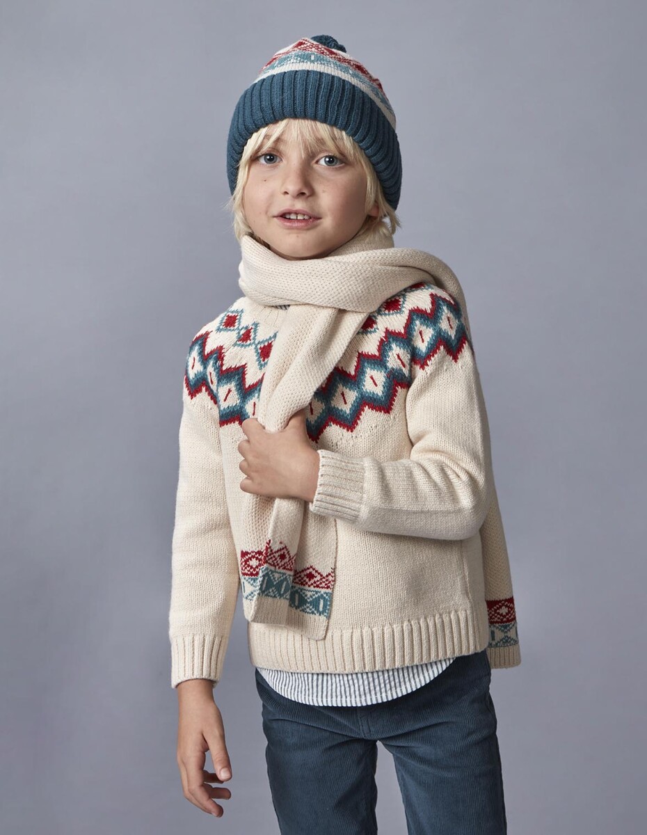 Gorro Con Jaquard - Piedra 