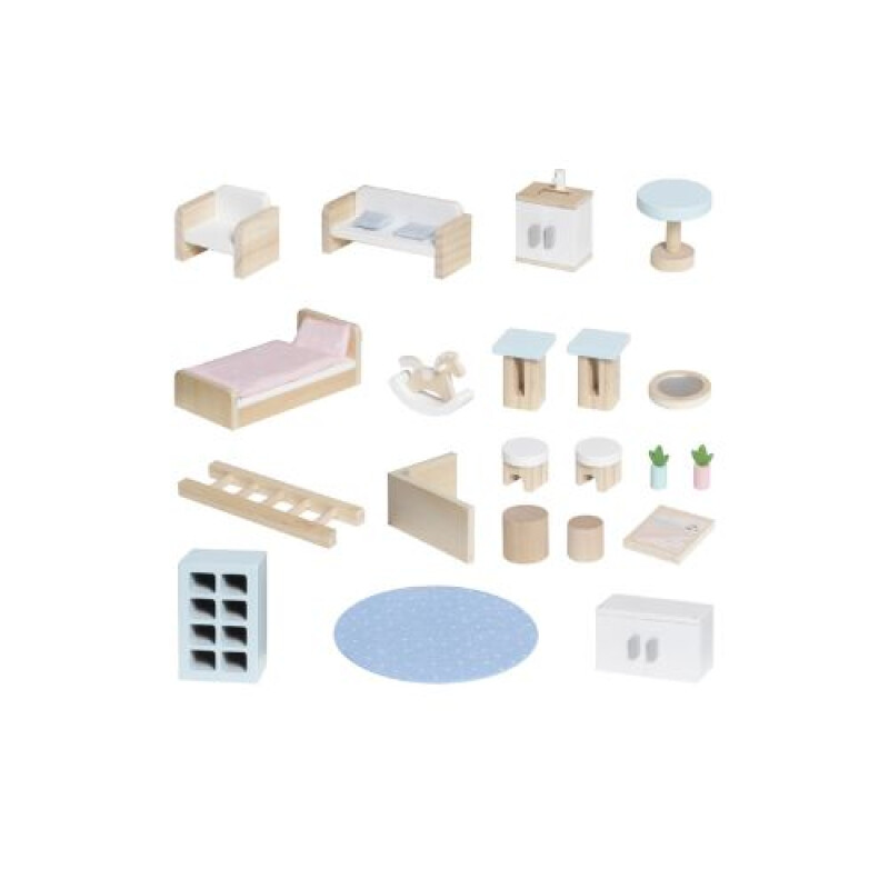 Casita de Muñecas de Madera Portatil en Valija Casita De Muñecas De Madera Portatil En Valija