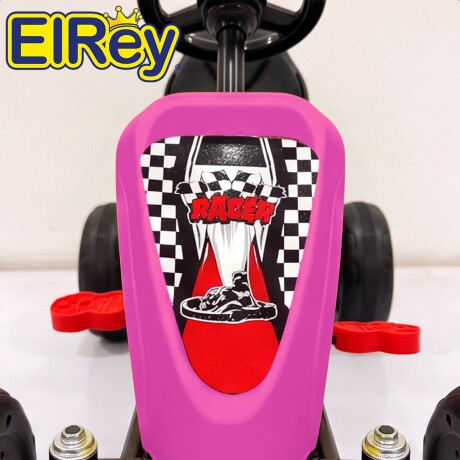 Auto Go Karting Pedal Infantil Cuatriciclo Carrera Rosa