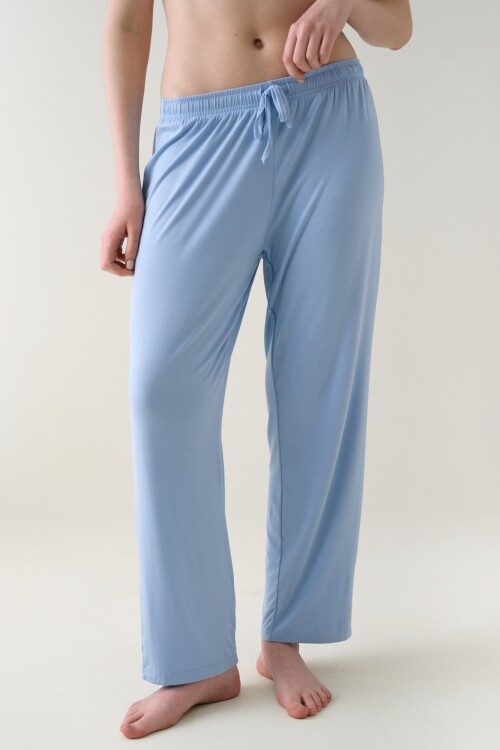 Pantalón Recto Viscosa Celeste