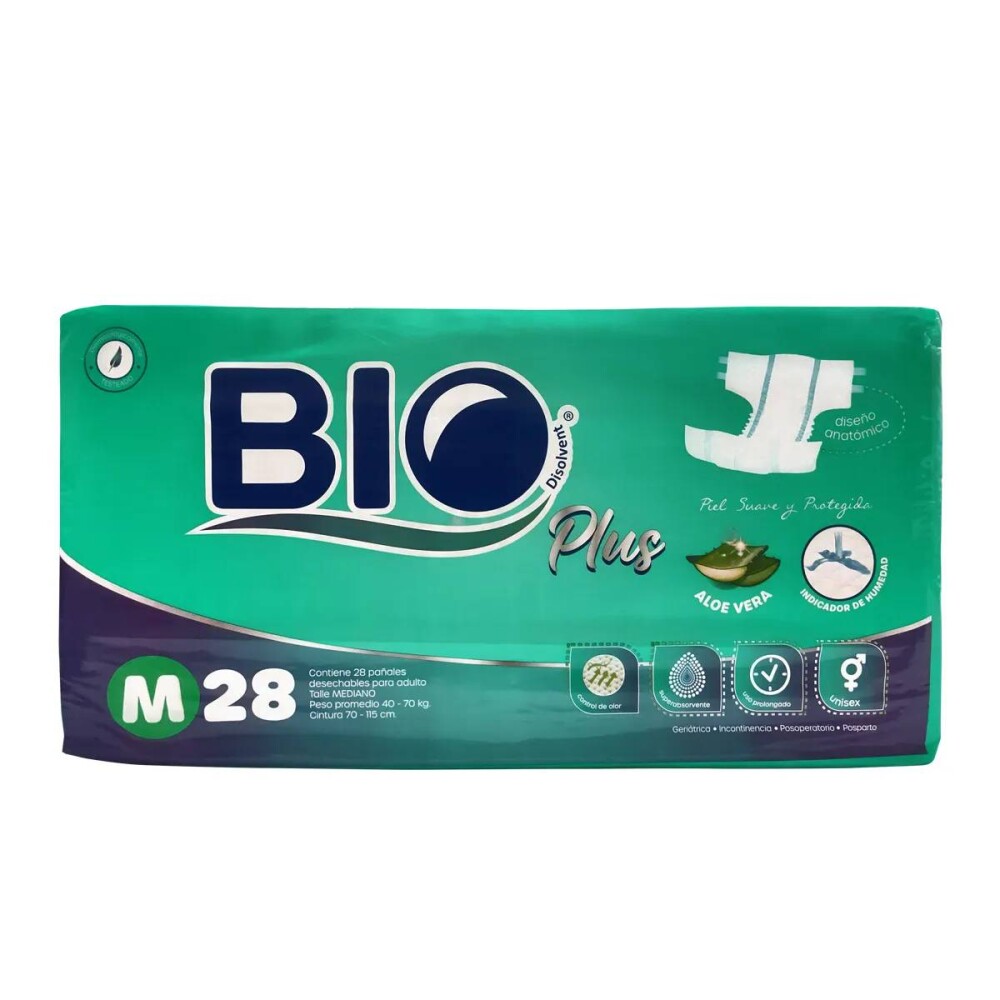 BIO DISOLVENT PLUS PAÑAL ADUL M PAQ. X28 única