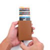 Billetera doble color marrón claro con protección RFID Billetera Doble Color Marrón Claro Con Protección Rfid