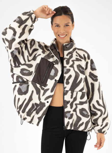 Campera sherpa animal Animal print