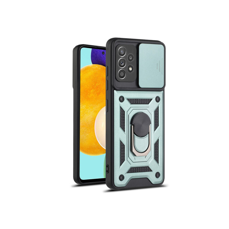 Protector rígido Samsung Galaxy A52 con anillo color verde Protector Rígido Samsung Galaxy A52 Con Anillo Color Verde