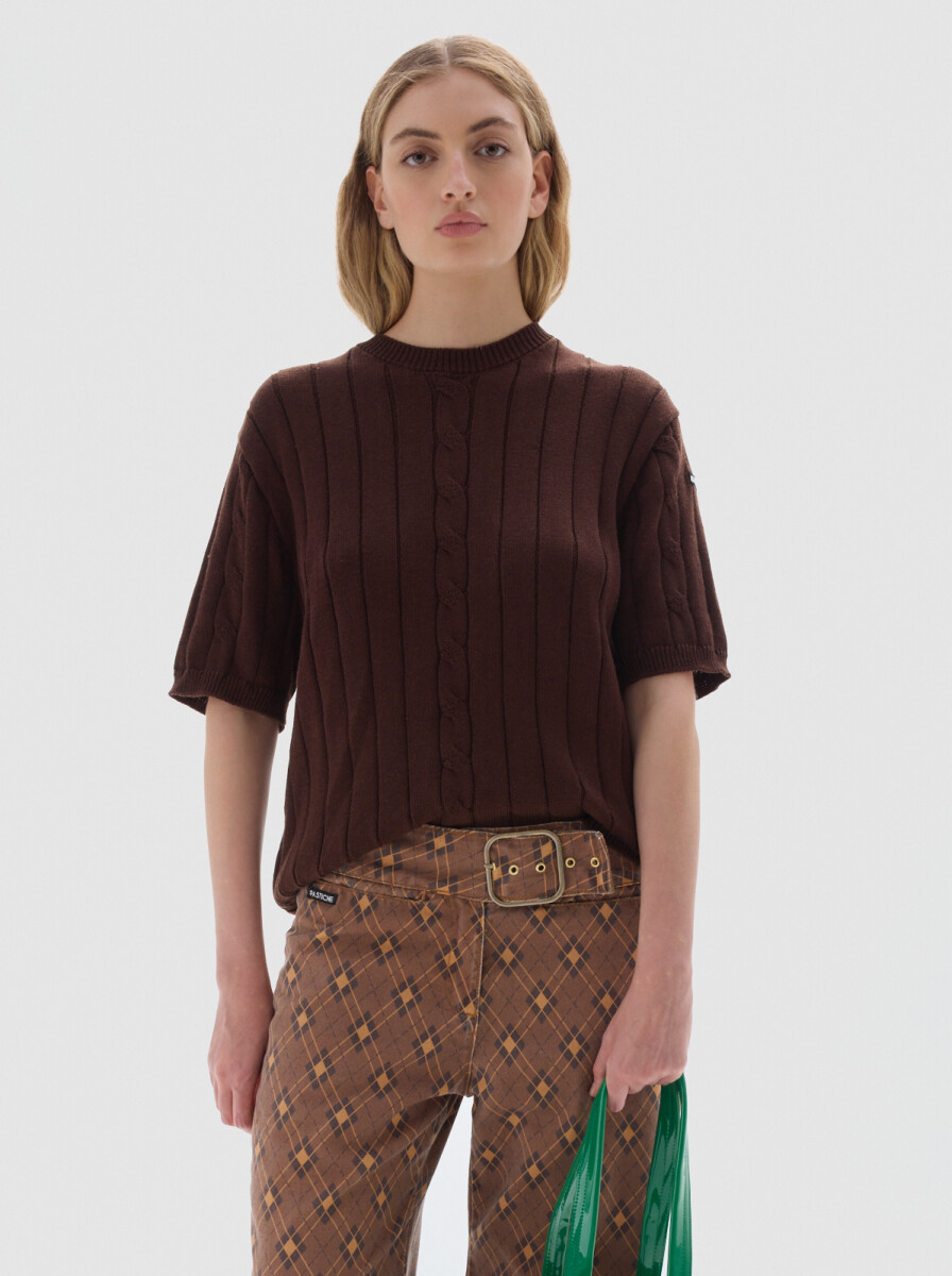 Knit T-shirt Jody - Chocolate 