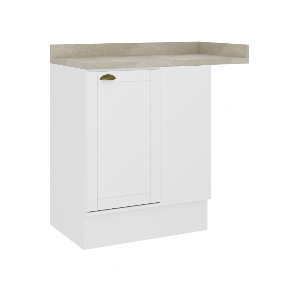 Bajo Mesada Esquinero Americana con tapa Blanco Bajo Mesada Esquinero Americana con tapa Blanco