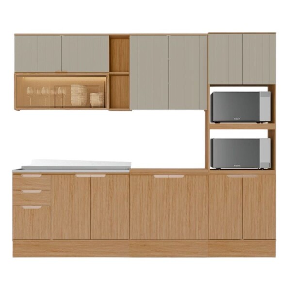 COCINA MODULADA 2.70 MT CEDRO/SALVIA - ALMA COCINA MODULADA 2.70 MT CEDRO/SALVIA - ALMA