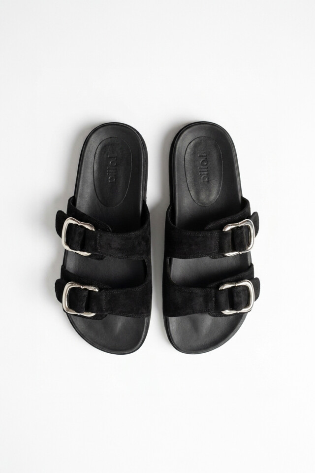 Sandalia con hebillas negro