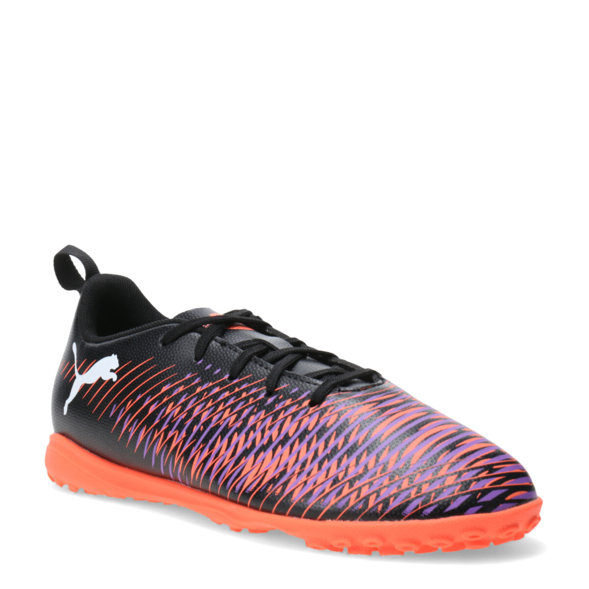 Championes de Fútbol 5 Infantiles Puma Future 8 Play TT Puma - Negro - Anaranjado - Violeta 