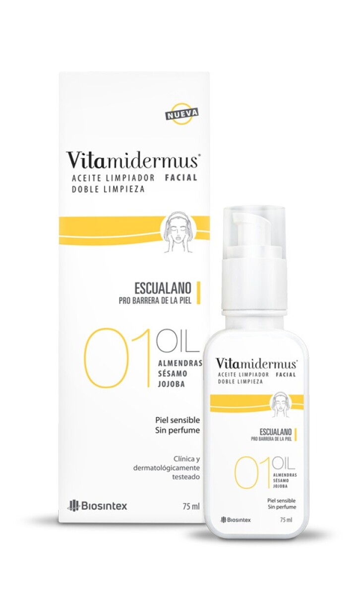 Vitamidermus Aceite Limpiador Doble Limpieza Paso 1 75 ml | Elimina Maquillaje y Purifica la Piel