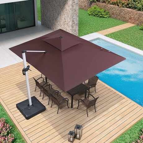 Sombrilla Colgante Dolce Doble Capa Marrón 3M x 3M Sombrilla Colgante Dolce Doble Capa Marrón 3M x 3M