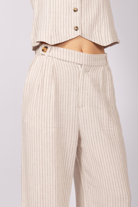 Pantalón Pericles Beige a rayas