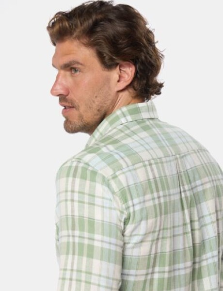 CAMISA DE LINO A CUADROS Verde