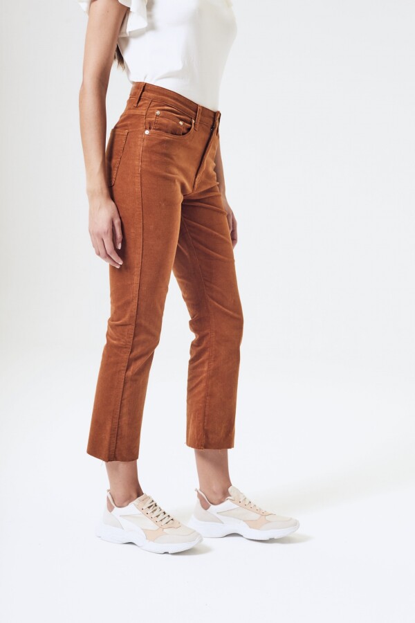 Crop Flare Corduroy Ocre