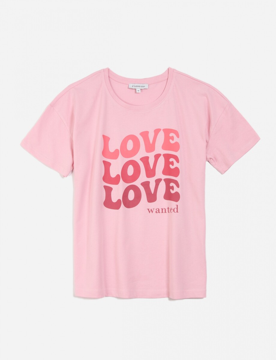 Remera con estampa LOVE - Rosa 