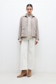 Chaqueta con botones metálicos beige melange