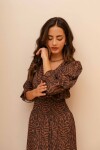 VESTIDO VALENTINA MAXI COCOA BOTANICAL GAZE VESTIDO VALENTINA MAXI COCOA BOTANICAL GAZE