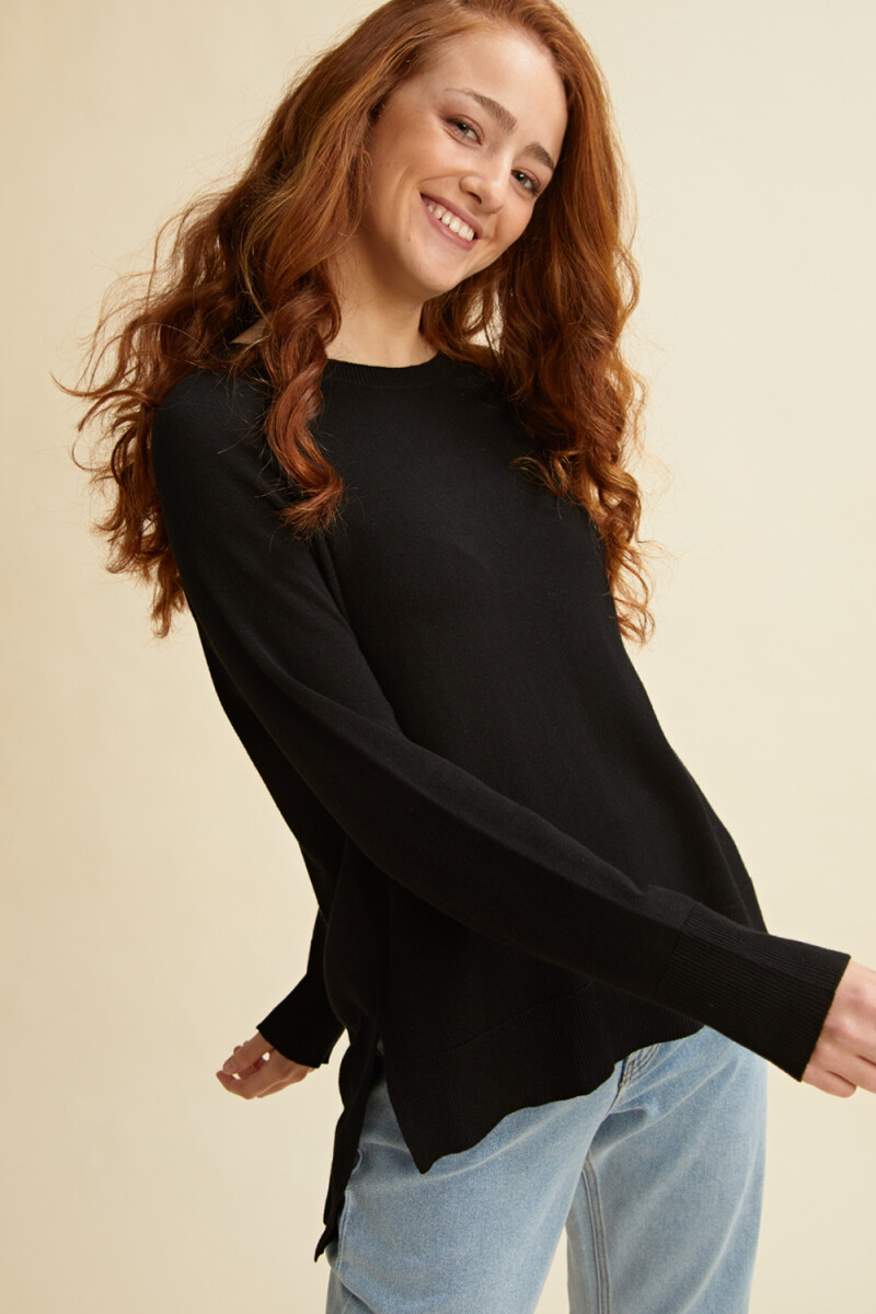Sweater básico tejido - Negro 