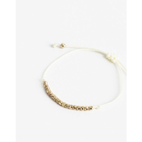 Pulsera Flexible Cordón Y Beads Dorado