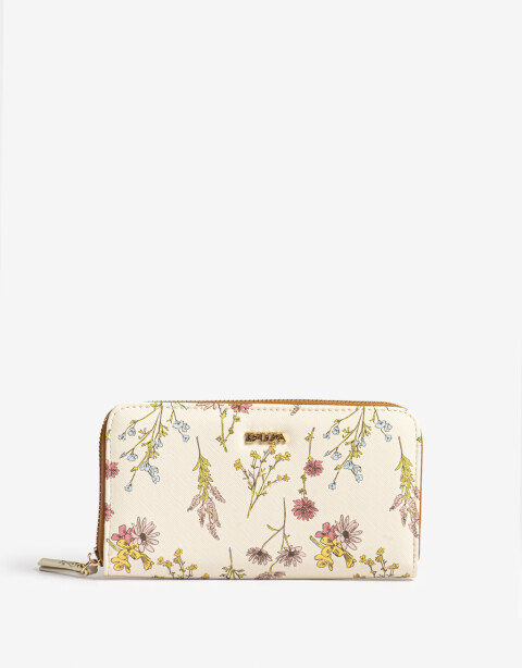 Ficheros Zip Round Billetera Fichero Flores - Estampado Flores