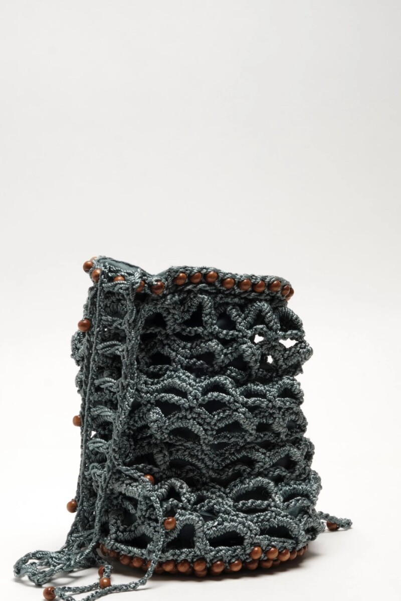MOONLIGHT BEADED POUCH Gris