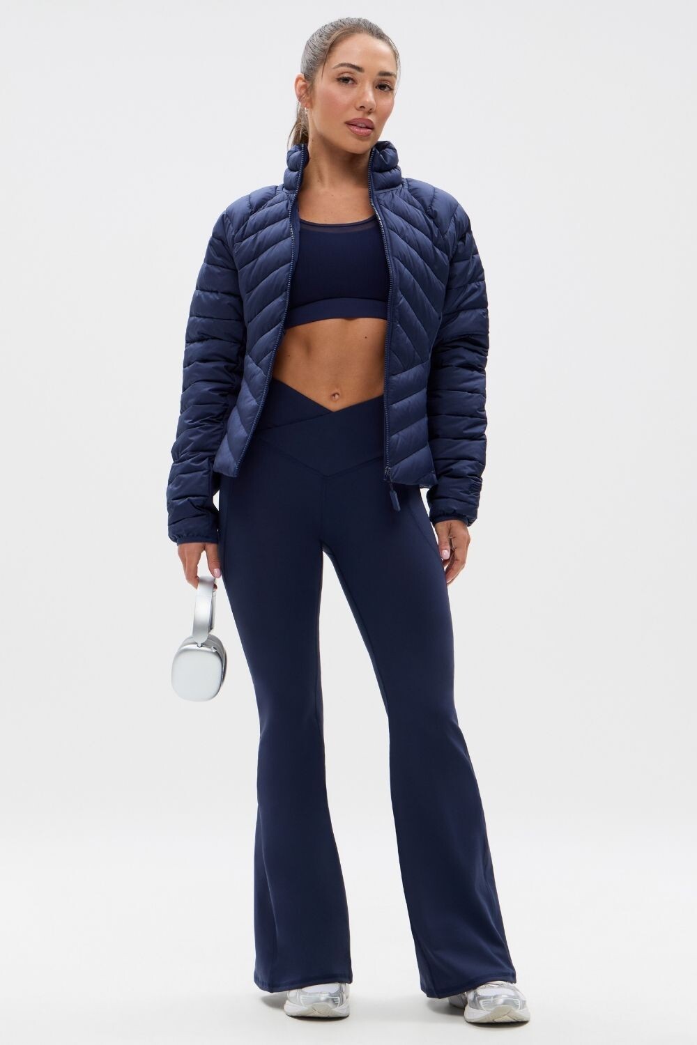 Pantalón Oasis High-Waisted Crossover Flare Mujer Deep Navy