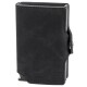 Billetera Baleine Double Kansas en Aluminio y Cuero con Protección RFID Full Black