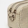 Bandolera New Eterial en Cuero Croco Shine Taupe