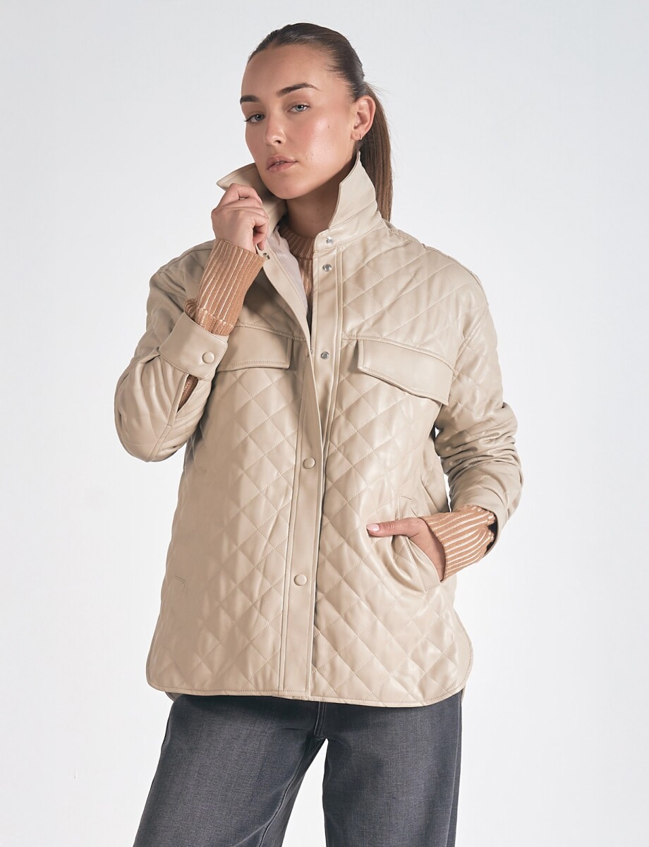 Chaqueta Eco Cuero - Beige 
