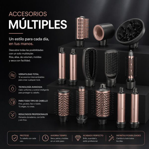 Cepillo Secador Modelador Gama Multistyler Flow 12 En 1 CEPILLO GAMA MULTISTYLER UNIQ FLOW 12EN1