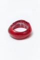 Pulsera asimétrica de resina rojo