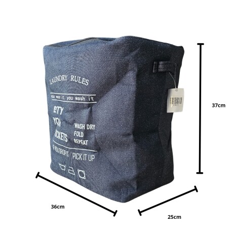 Bolso canasto con cierre y tapa en tela para Ropa Lavanderia Gris Oscuro