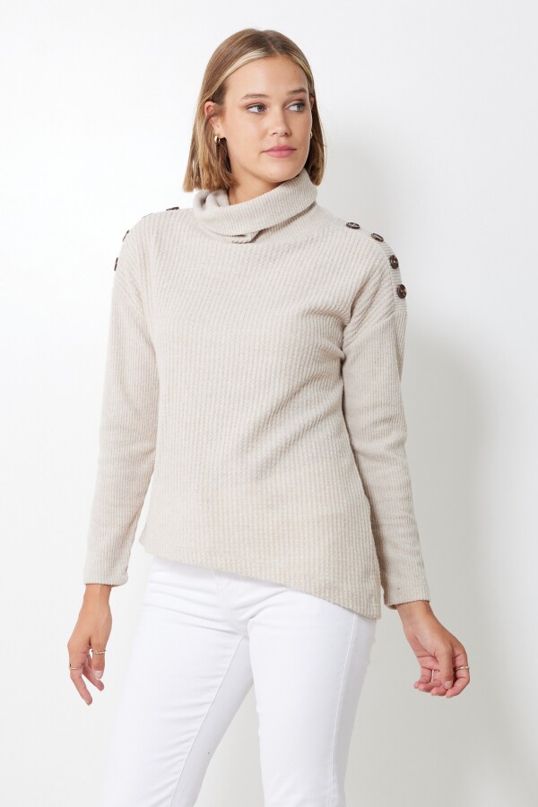 Polera Botones BEIGE