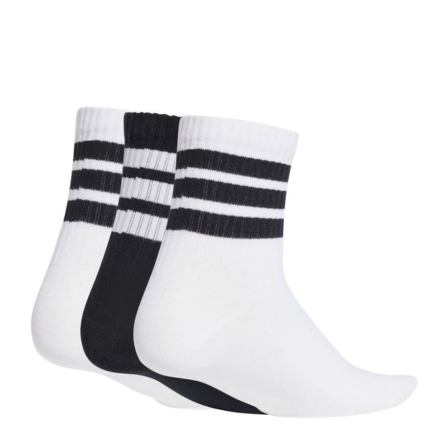 Medias Adidas Acanaladas X3 Negro - Blanco