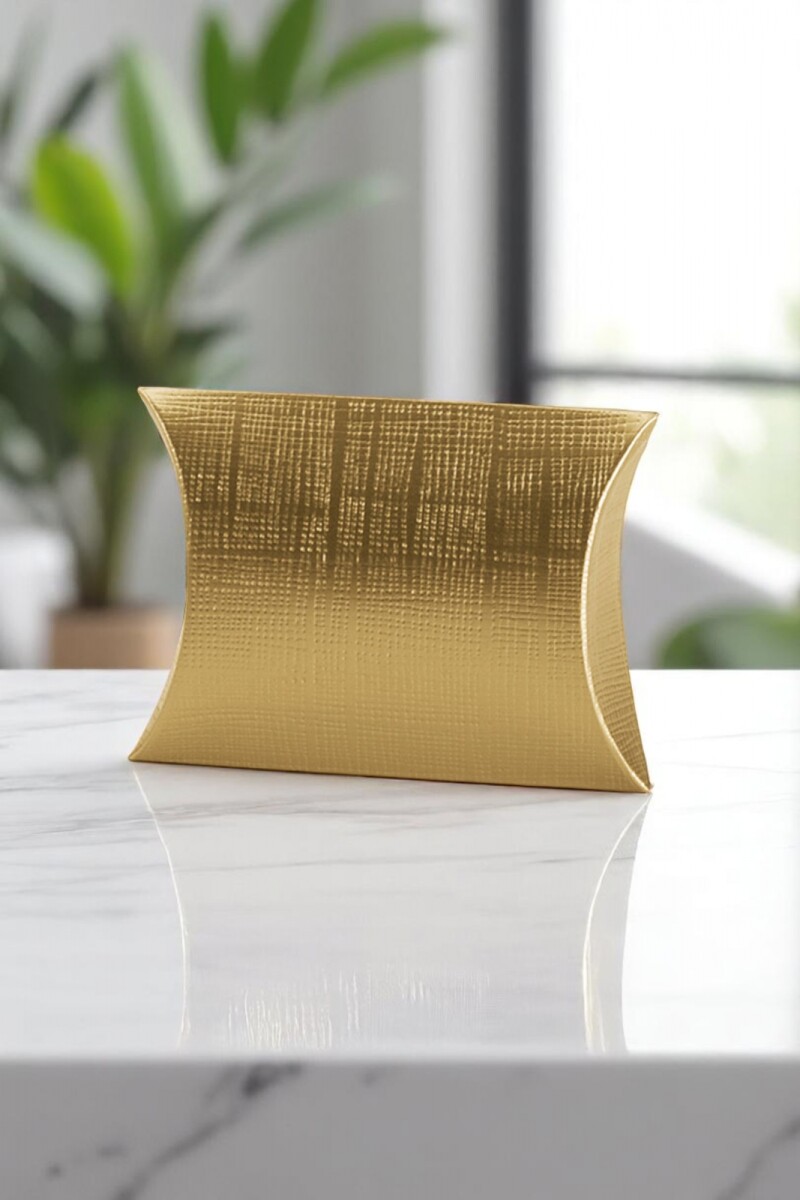 ESTUCHE PILLOW - LINO ORO 8,5x8,5x3 cm 